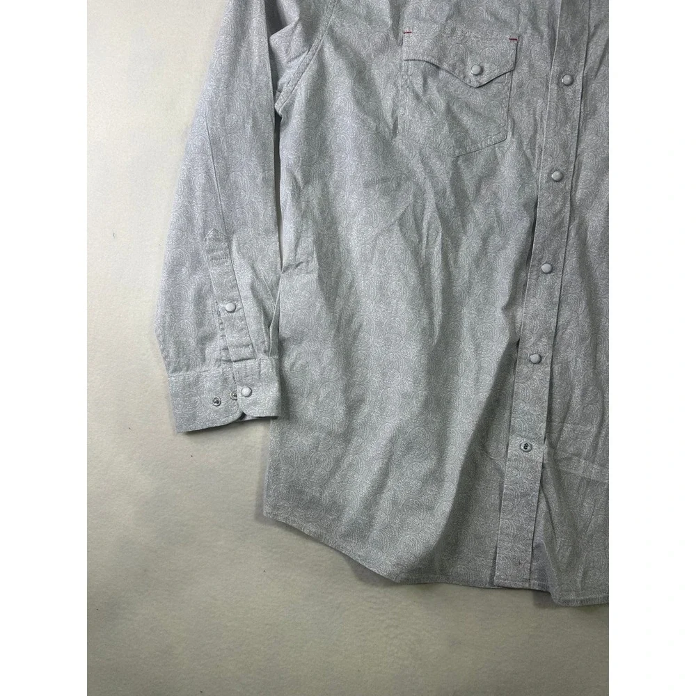Rafter C Cowboy Collection Mens XXL Grey Paisley ProFlex Western Pearl Snap